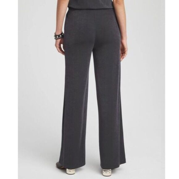Chico's Travelers Wide Leg Pants Size 3 Short 16S Gray NWT - Picture 2 of 9